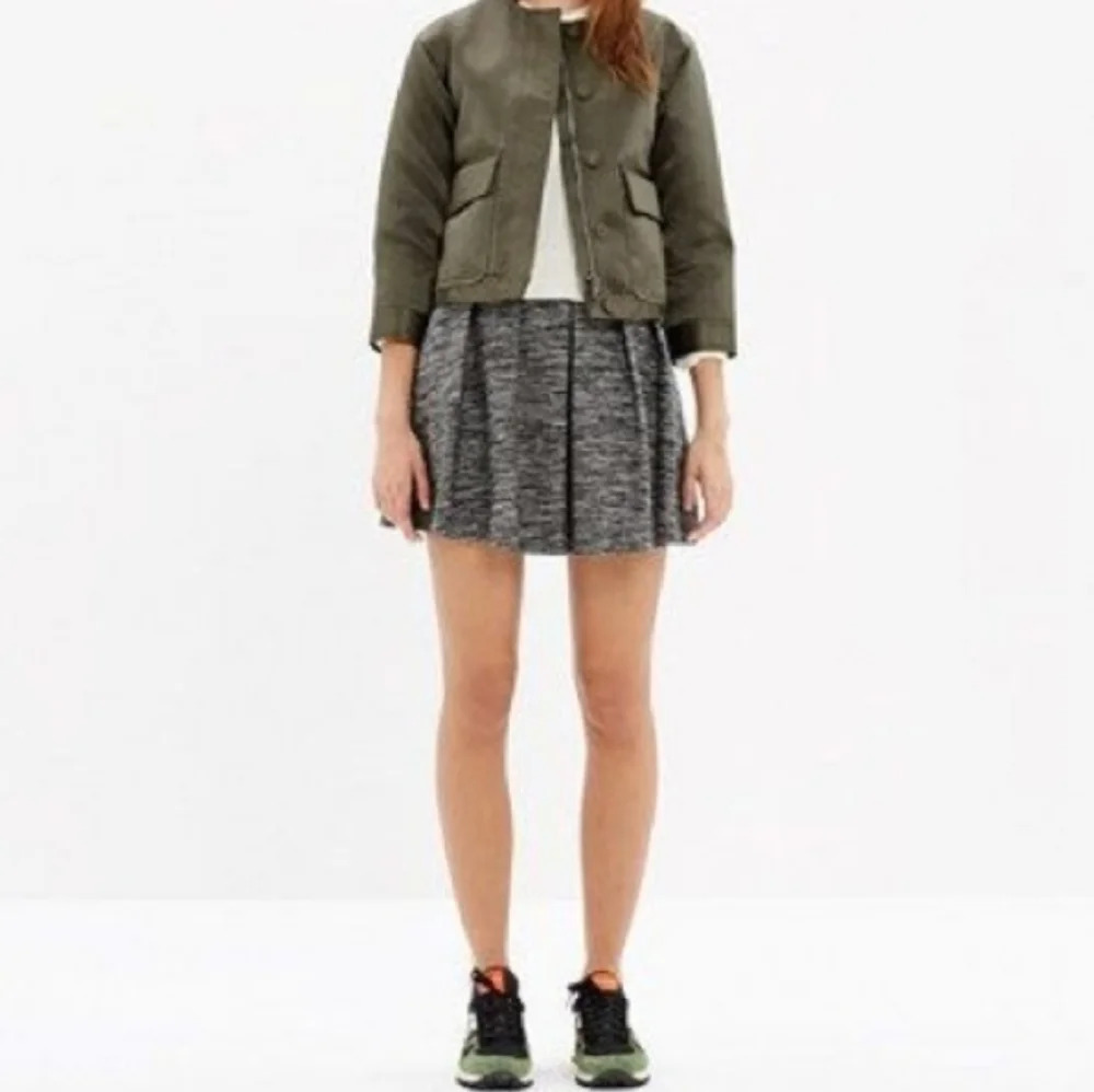 Madewell Women's Marled Pleated Mini Skirt Size 6 NWT Preppy Office Business
